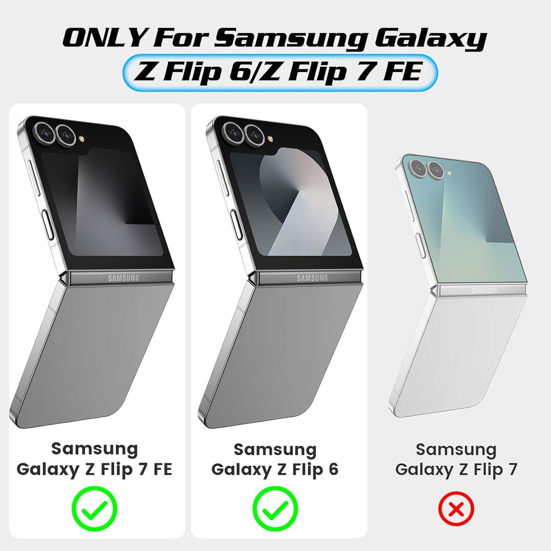 Doeshine Samsung Galaxy Z Flip 6/7 FE Hülle [Not für Flip 7] mit Ständer & Kameraschutz, Ganzkörper