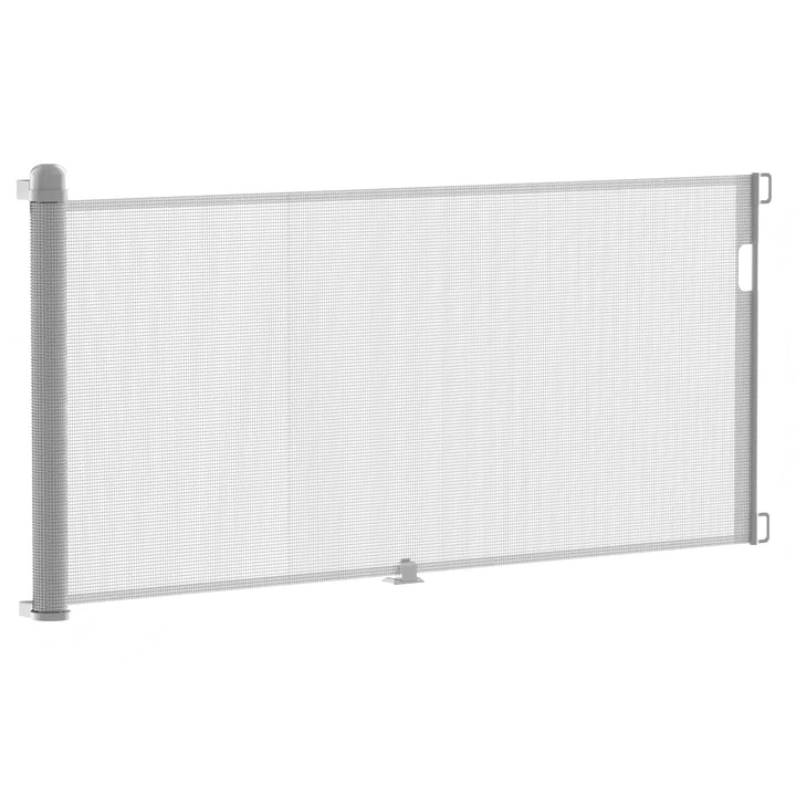 XMTECH Türschutzgitter Ausziehbar Treppenschutzgitter 0-300cm Grau Einziehbares Treppenschutzrollo,