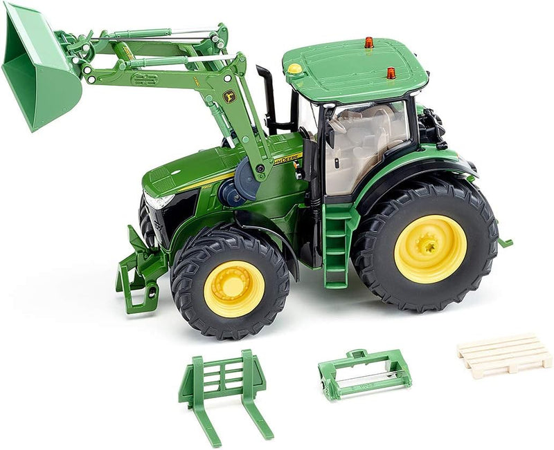 siku 6795, John Deere 7310R Traktor mit Frontlader, Grün, Metall/Kunststoff, 1:32, Ferngesteuert, In