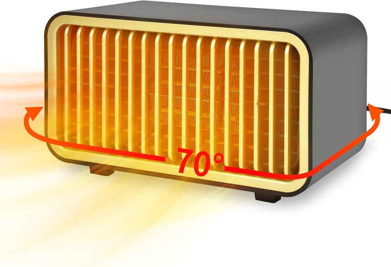 Heizlüfter, Heizlüfter Energiesparend, 1000W Tragbare Elektrische Mini-Heizlüfter Mit 2 Modi, Überhi