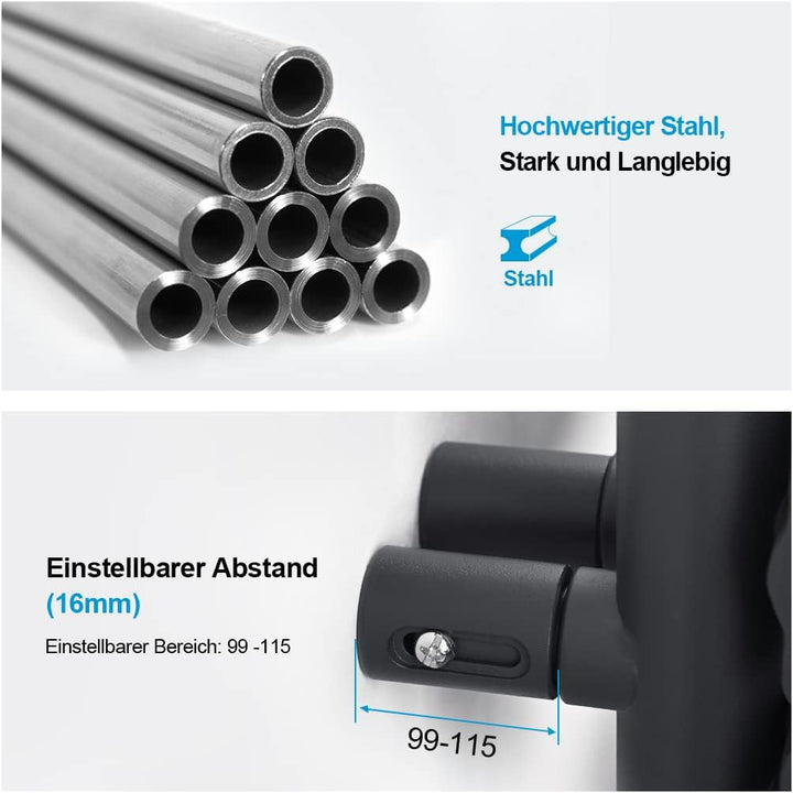 Heilmetz® Badheizkörper Flach Design Heizkörper Handtuchtrockner für Badezimmer Handtuchheizkörper m