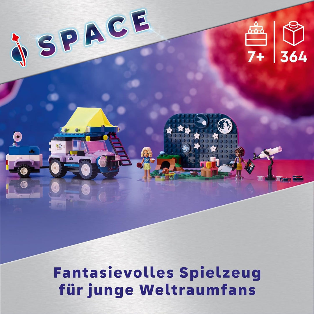 Lego Friends Sterngucker-Campingfahrzeug Set mit Geländewagen-Auto und Spielzeug-Teleskop, Geschenk