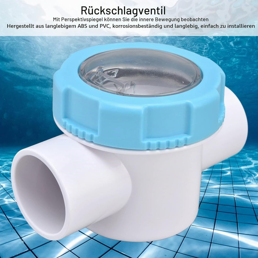 Pool-Rückschlagventil, Mehrzweck-G1-1/2-Schwimmbecken-PVC-Sicherheitsrückschlagventil 50-mm-Rohr-Rüc