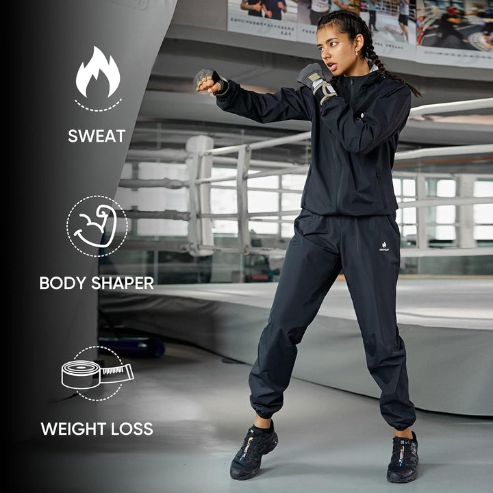 HOTSUIT Schwitzanzug Damen, Saunaanzug für Frauen Gewichtsverlust Fetttraining Frauen Sweatshirt Top