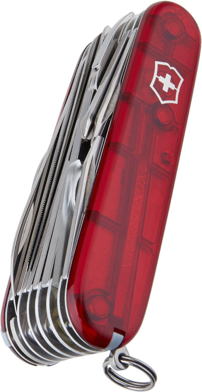 Victorinox Taschenmesser Swiss Champ (33 Funktionen: Metallfeile, Mini-Schraubendreher) rot Rot Tran