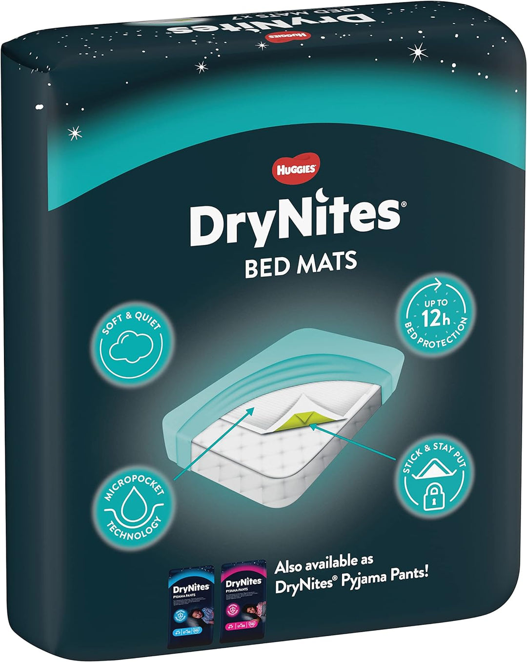 DryNites Bed Mats, Saugfähige Einweg-Betteinlagen (88 x 78 cm), Für Mädchen und Jungen ab 12 Monaten