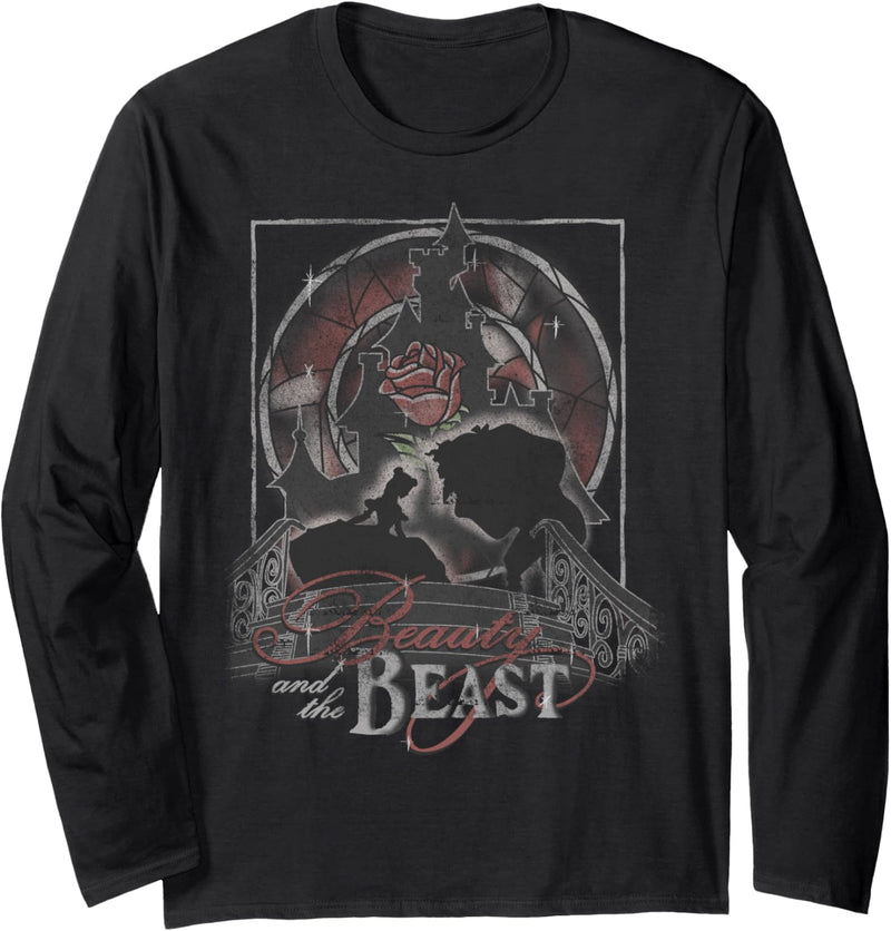 Disney Beauty And The Beast Belle And Best Staircase Poster Langarmshirt