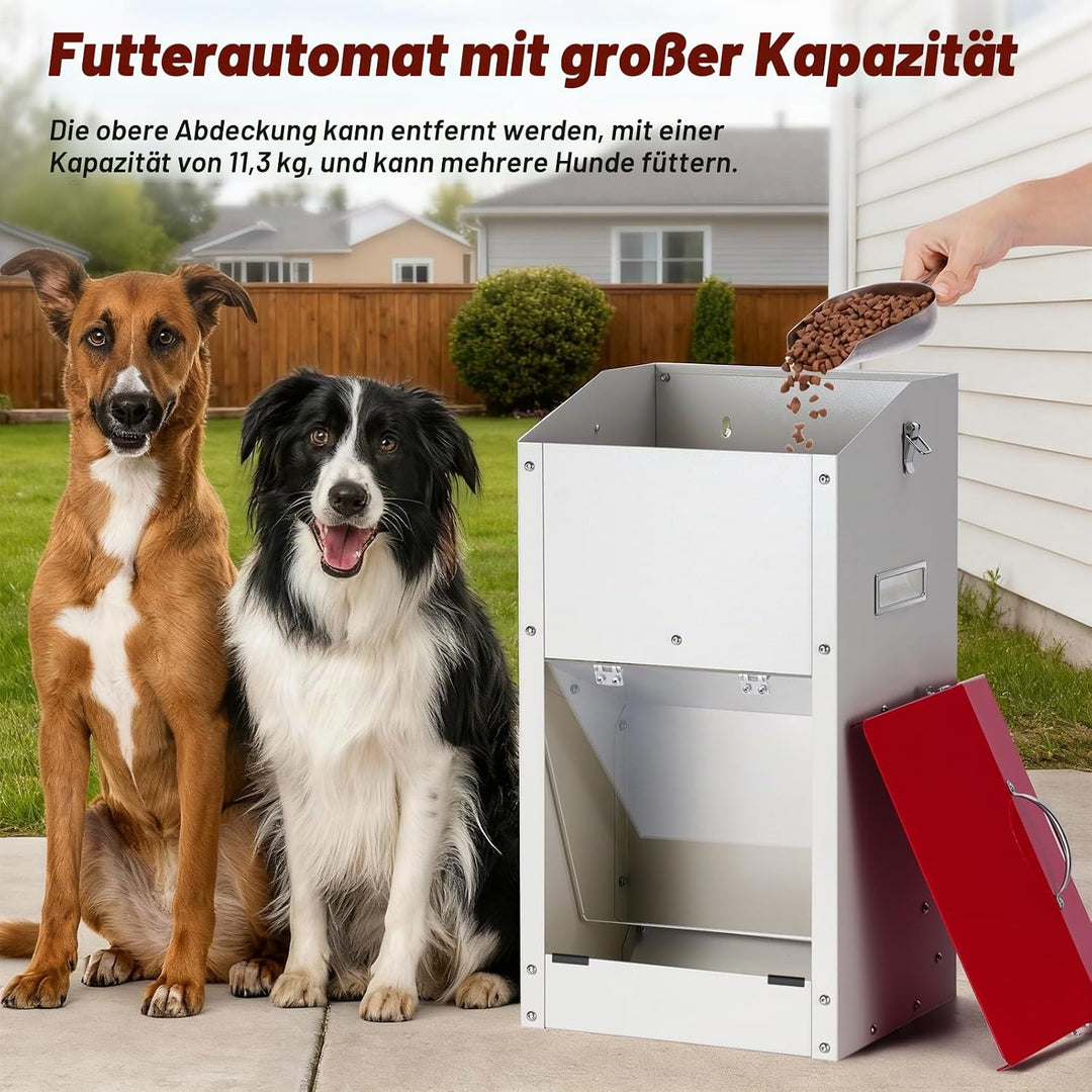 Futterautomat für grosse Hunde, 11 kg Automatischer Hundefutterspender für drinnen und draussen Gros
