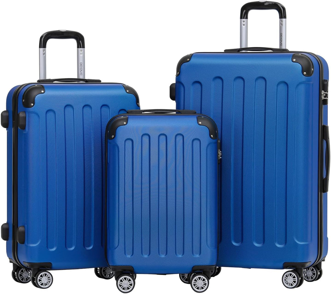 BEIBYE 2045 Zwillingsrollen 3tlg. Reisekoffer Koffer Kofferset Trolleys Hartschale in 14 Farben