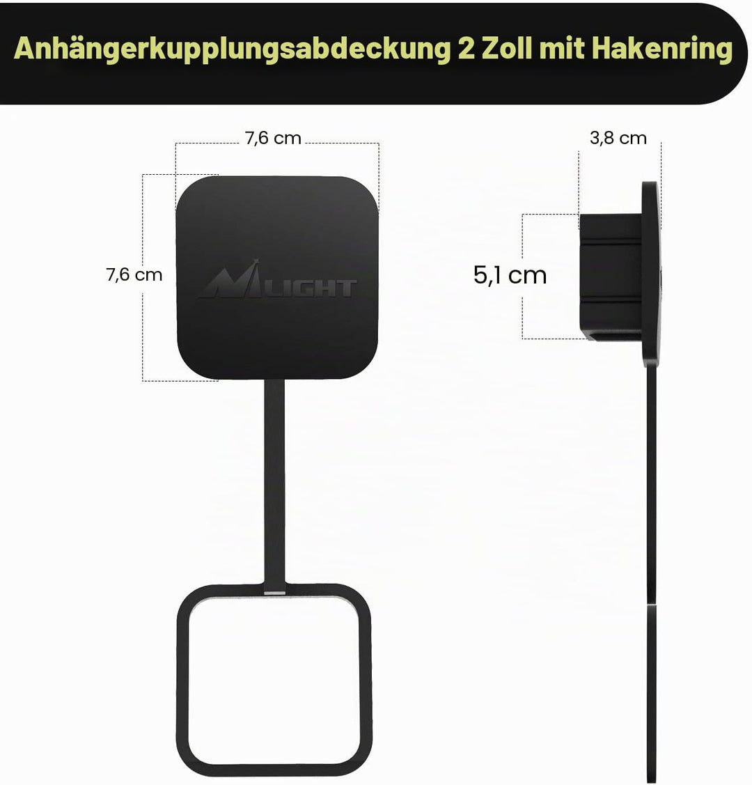 Nilight Anhängerkupplung und Abdeckungssatz, 5,1 cm (2 Zoll), für Dodge Ram 1500 & 2003-2013 Ram 250