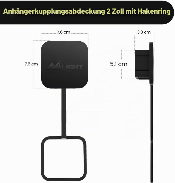 Nilight Anhängerkupplung und Abdeckungssatz, 5,1 cm (2 Zoll), für Dodge Ram 1500 & 2003-2013 Ram 250