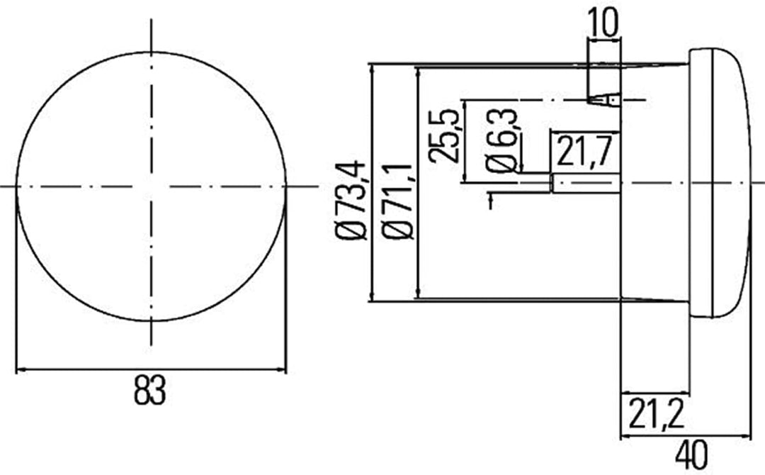 HELLA Rückleuchte - Glühlampe - 12V - Einbau - CCC/ECE - Lichtscheibenfarbe: rot - Stecker: Flachste