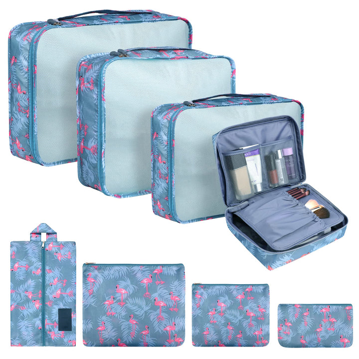Coolzon Packing Cubes Koffer Organizer, 8 Stück Kofferorganizer Packtaschen Packwürfel mit Schuhbeut