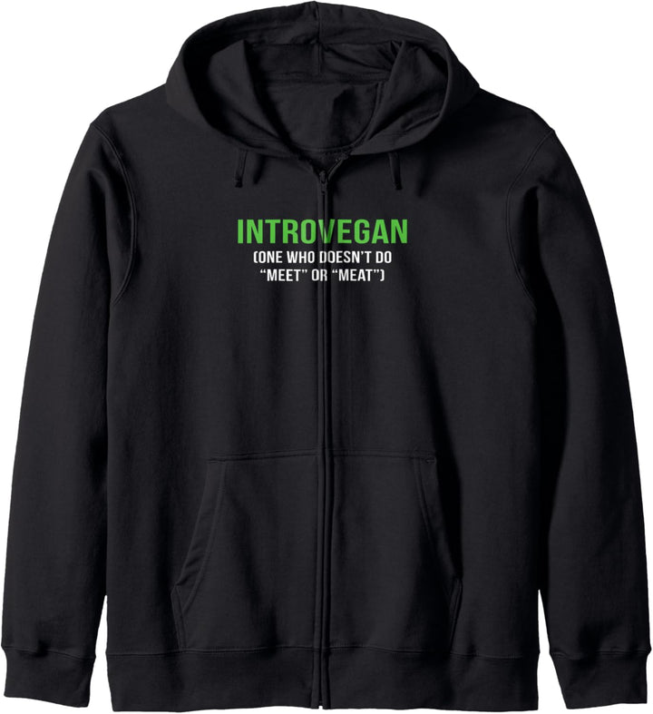 Introvert Vegan Shirt - Funny Vegetarian - No Meet or Meat Kapuzenjacke