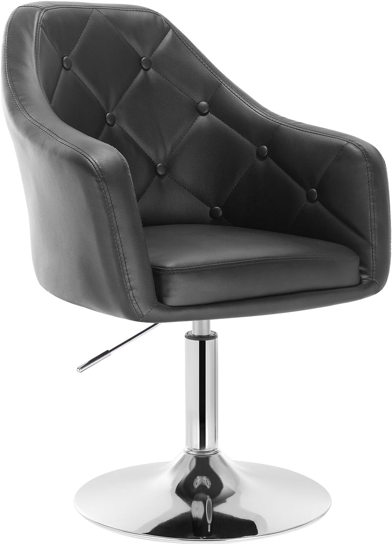 WOLTU® BH104sz 1x Barsessel Loungesessel, stufenlose Höhenverstellung, verchromter Stahl, Kunstleder