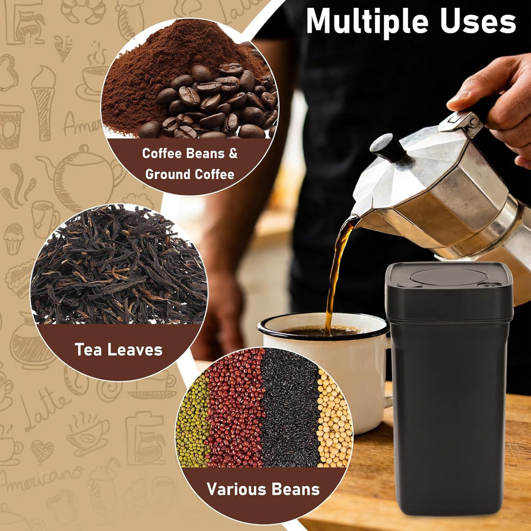 Romon Kaffeedose Luftdicht, 1.2L Edelstahl Vakuum Kaffeebohnen Behälter, Aufbewahrungsdose mit Dicht