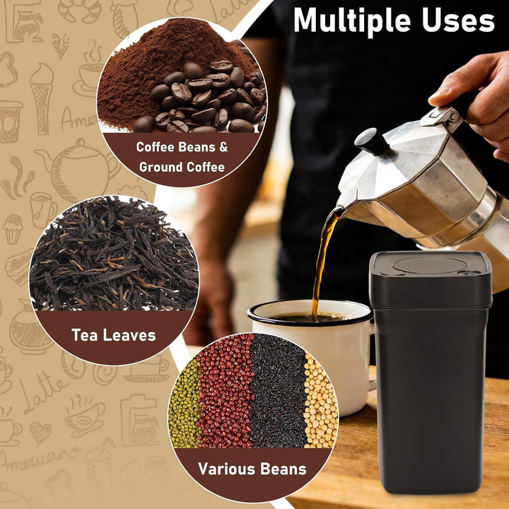 Romon Kaffeedose Luftdicht, 1.2L Edelstahl Vakuum Kaffeebohnen Behälter, Aufbewahrungsdose mit Dicht