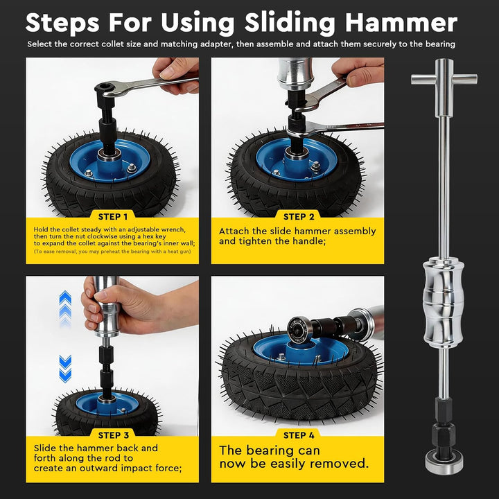 12 TLG Innenlager Abzieher 8–32 mm Kugellagerabzieher Set Motorrad, 12 Tlg