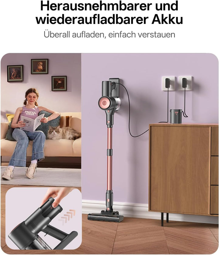 Vexilar V10PRO Akku Staubsauger 45000Pa/ 45Mins/ 450W, 6-in-1 Staubsauger Kabellos mit Teleskopstang