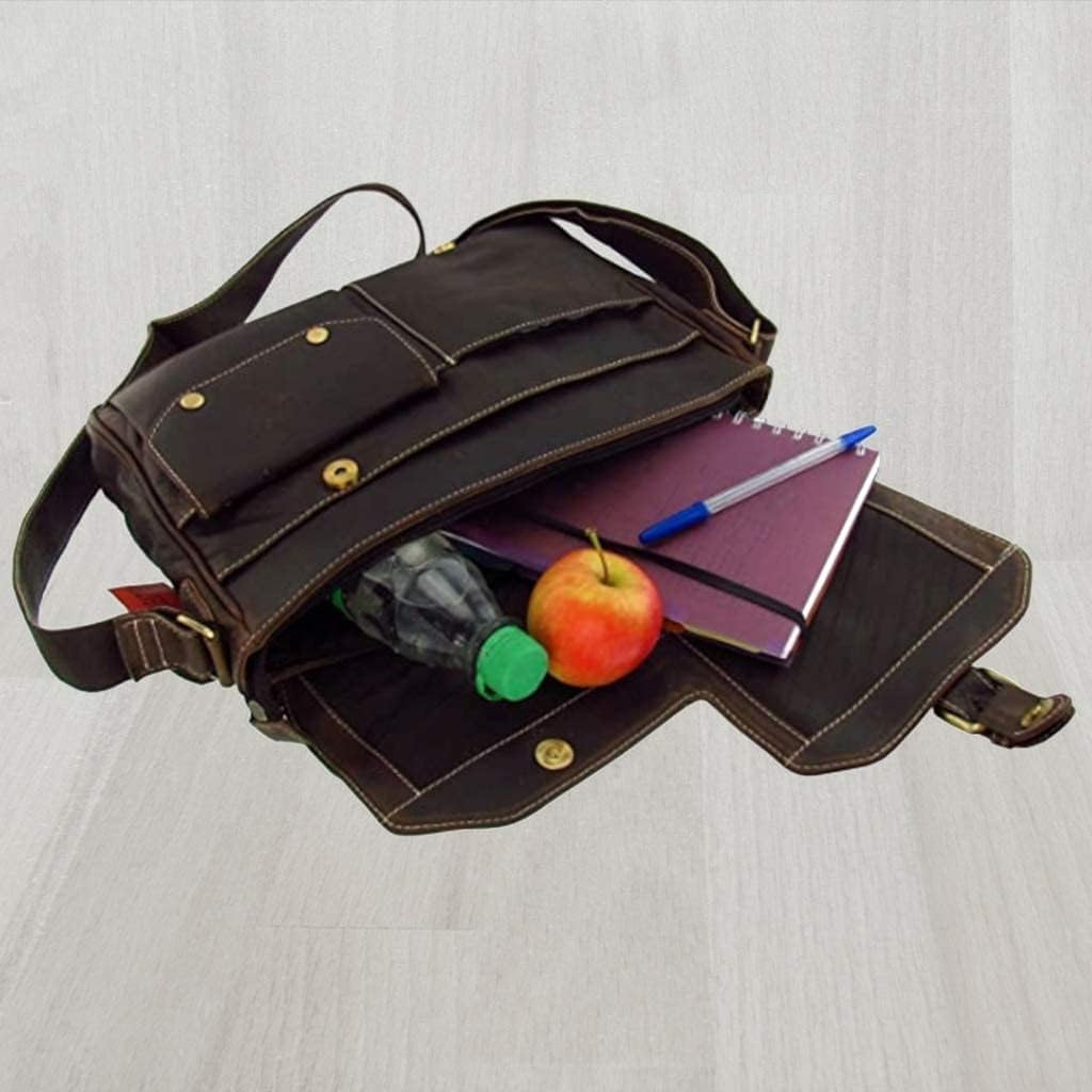 Grosse Wasserbüffel Leder Aktentasche Lehrertasche Vintage Look in 3 Grössen zur Wahl (35,0 x 25,0 x