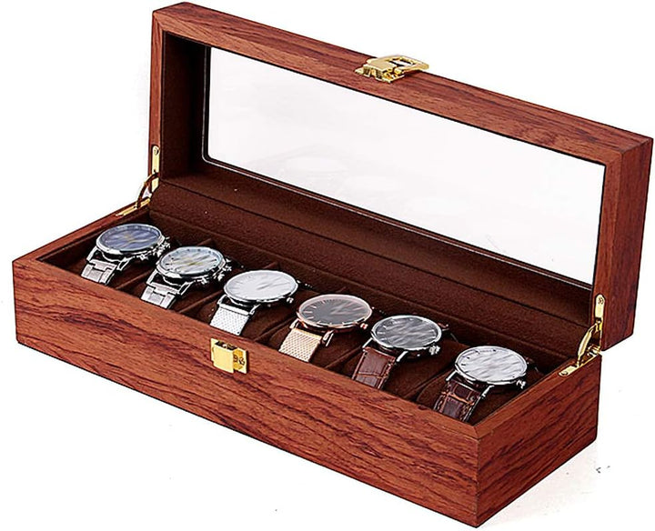 soudesileim 6 uhren aufbewahrungsbox holz, Uhrenbox mit Herausnehmbaren uhrenhalter, watch box mit G