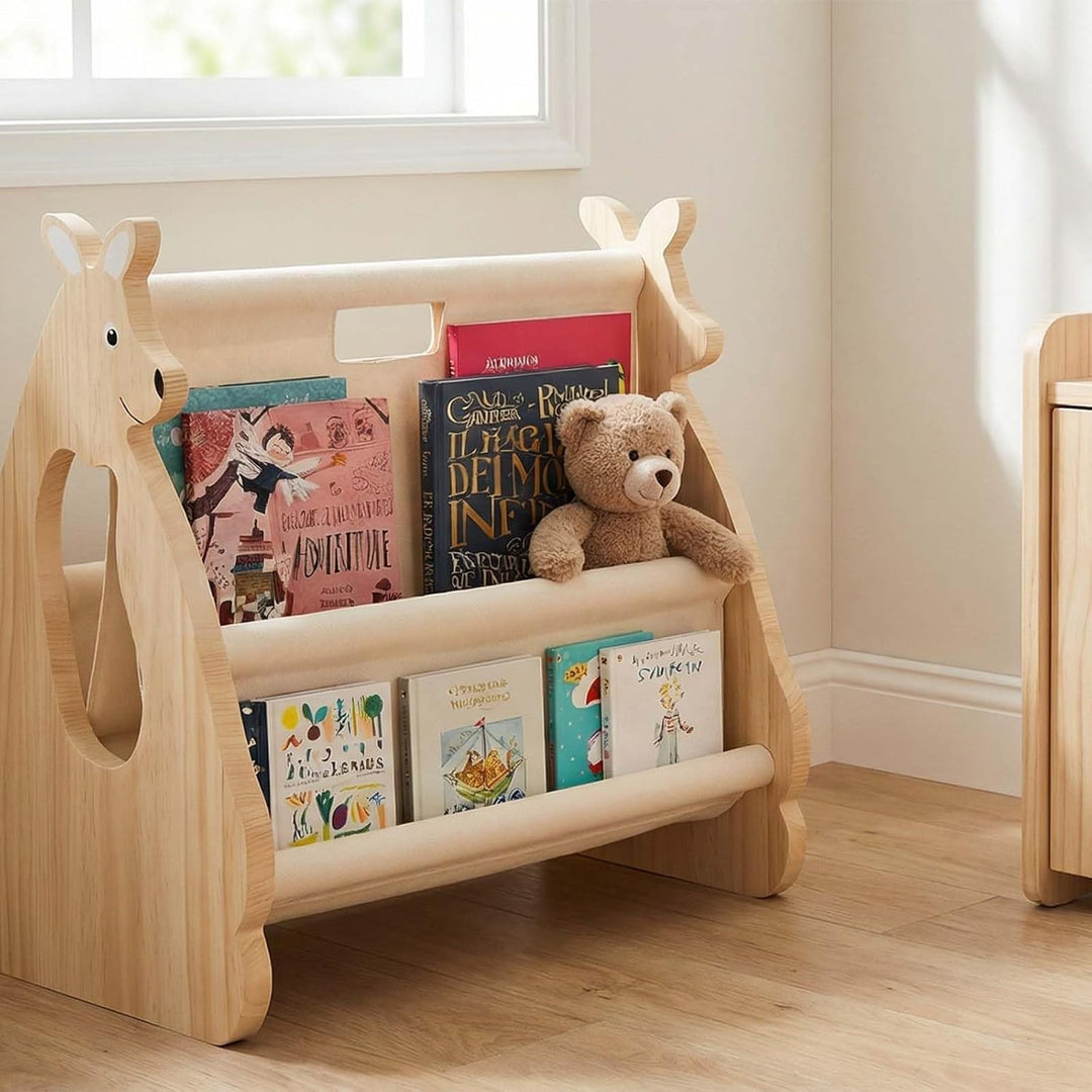 Kinder Bücherregal aus Holz,Geräumiges Bücherregal fürs Kinderzimmer Kinderregal für Bücher Spielzeu