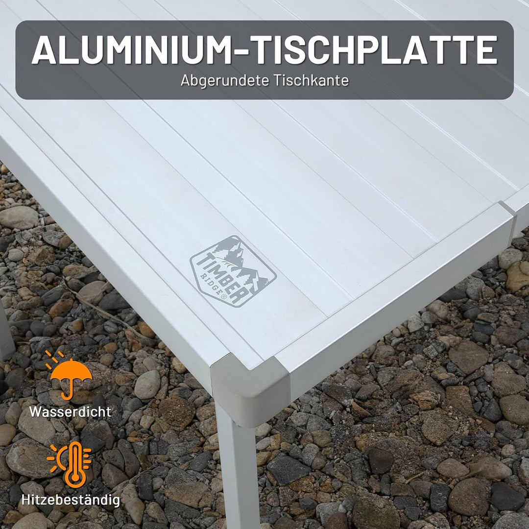 TIMBER RIDGE Campingtisch Klappbar 94/129x70cm Erweiterbar Ausziehtisch Klapptisch für 4 Personen Fa