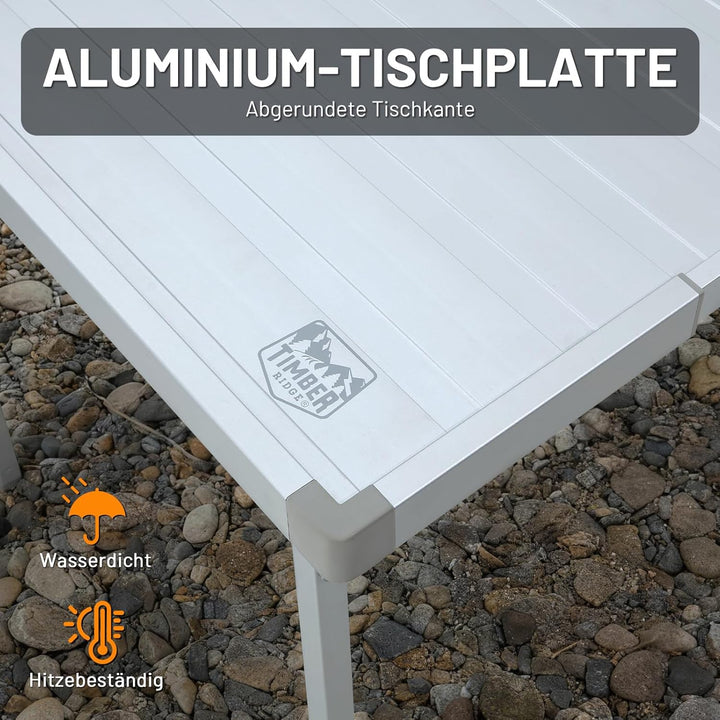 TIMBER RIDGE Campingtisch Klappbar 94/129x70cm Erweiterbar Ausziehtisch Klapptisch für 4 Personen Fa