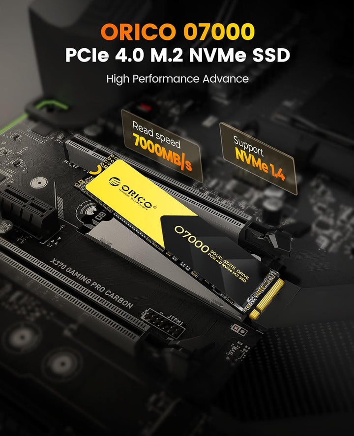 ORICO NVMe M.2 SSD 1TB, PCIe 4.0 x 4, 7000 MB/s Lesen, 6500 MB/s Schreiben, M2 2280 Interne SSD mit