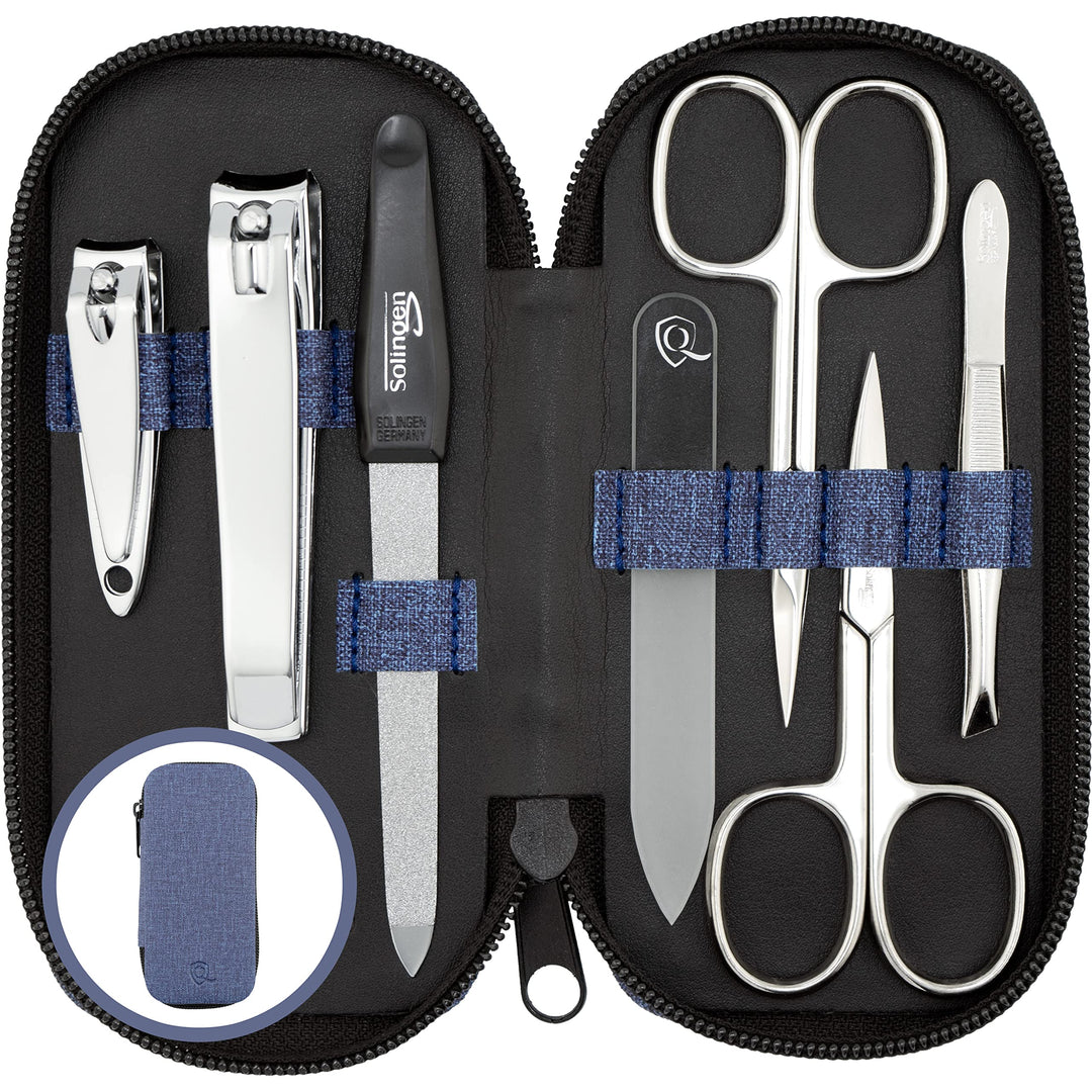 marQus Maniküre Set Damen und Herren Solingen Made in Germany 7 Teile mit patenierter Glasfeile für
