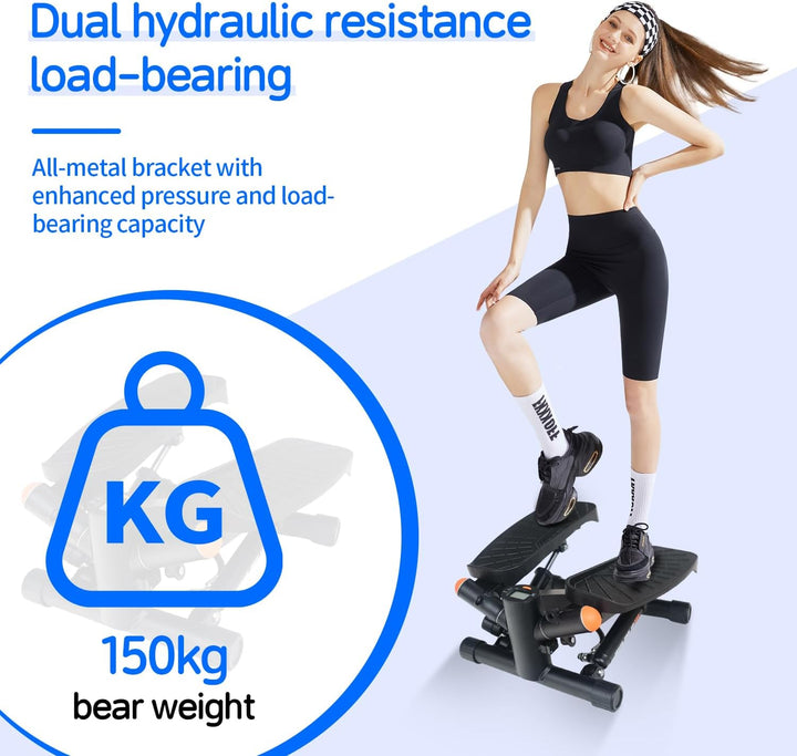 Stepper für Zuhause-Mini Stepper, Einstellbarer Widerstand Stepper mit Smart Display, Stairmaster, H