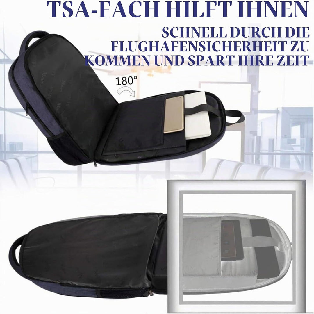 MATEIN Rucksack Herren Grosse 17,3 Zoll, Computer Arbeitsrucksack mit Laptopfach USB-Ladeanschluss S