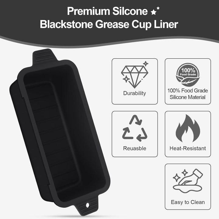 Silikon-Fettbechereinsätze für Blackstone 91,4 cm, 71,1 cm, 55,9 cm, 43,2 cm, 43,2 cm, 43,2 cm, 2 St