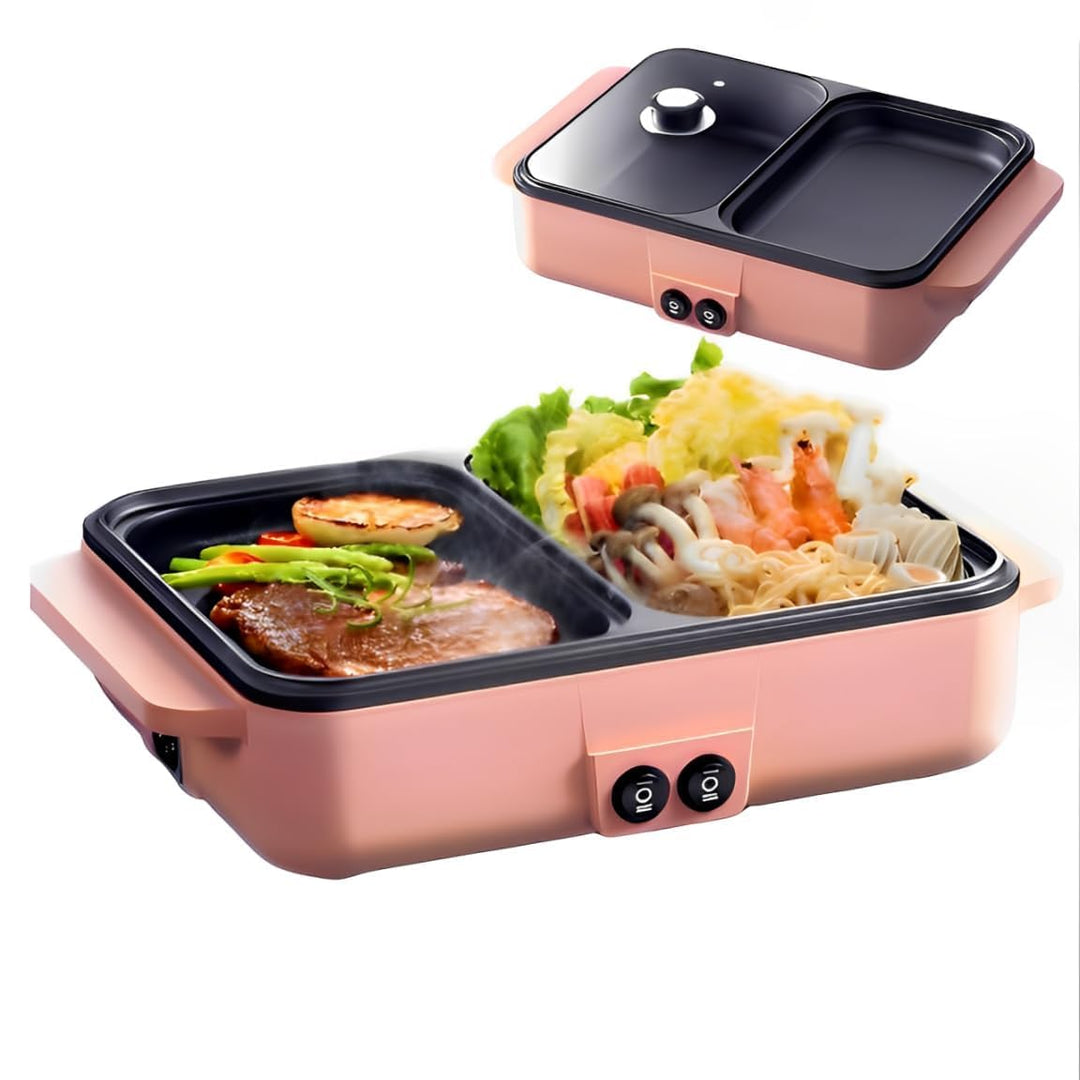Topyond 1200W Elektrischer Innengrill Tischgrill,Elektrisch Koreanischer Grill,Kontaktgrill,Grillpla