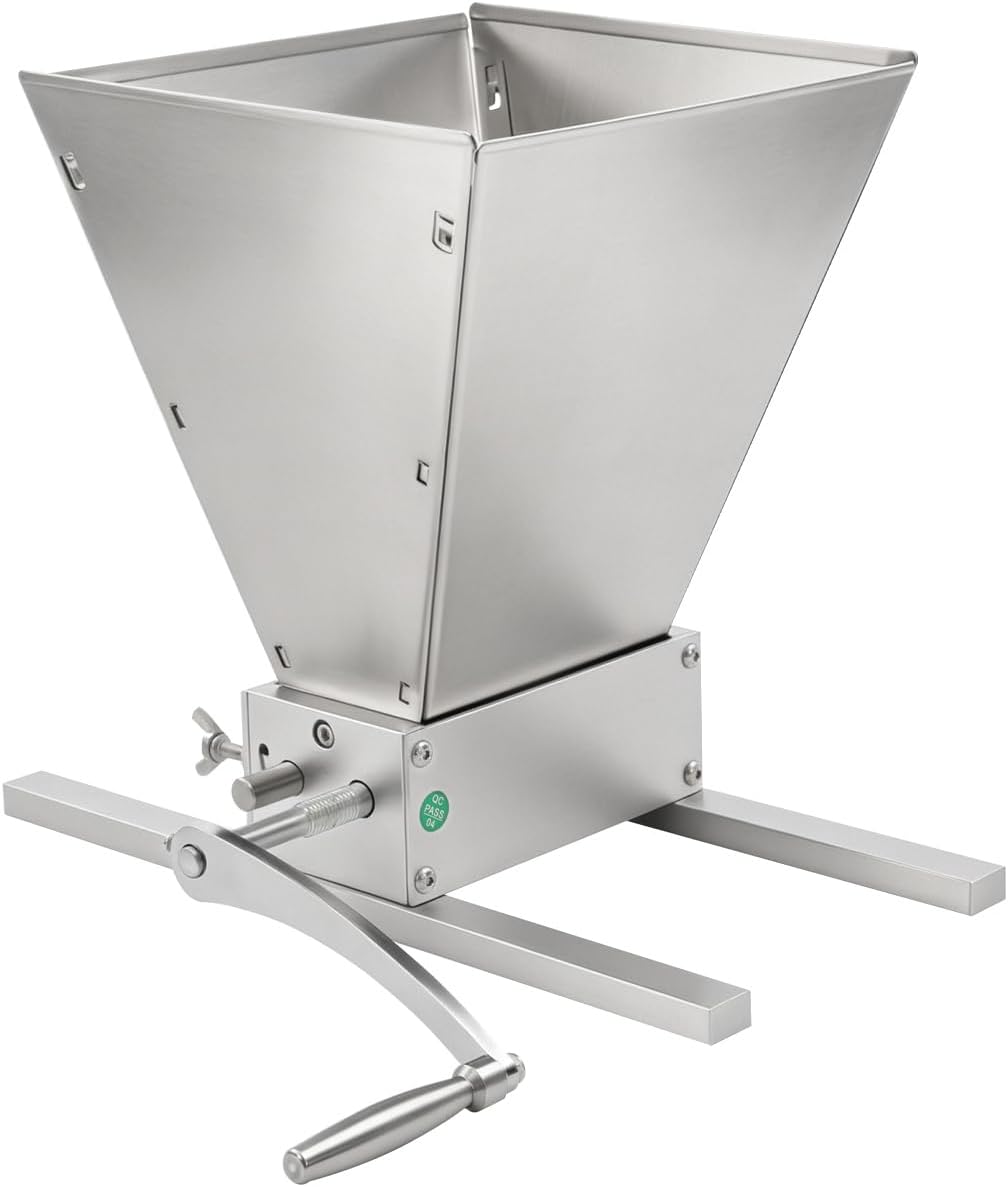 Getreidemühle Manuell, 4L Getreidequetsche, Einstellbarer Walzenabstand | Edelstahl Haferquetsche, G