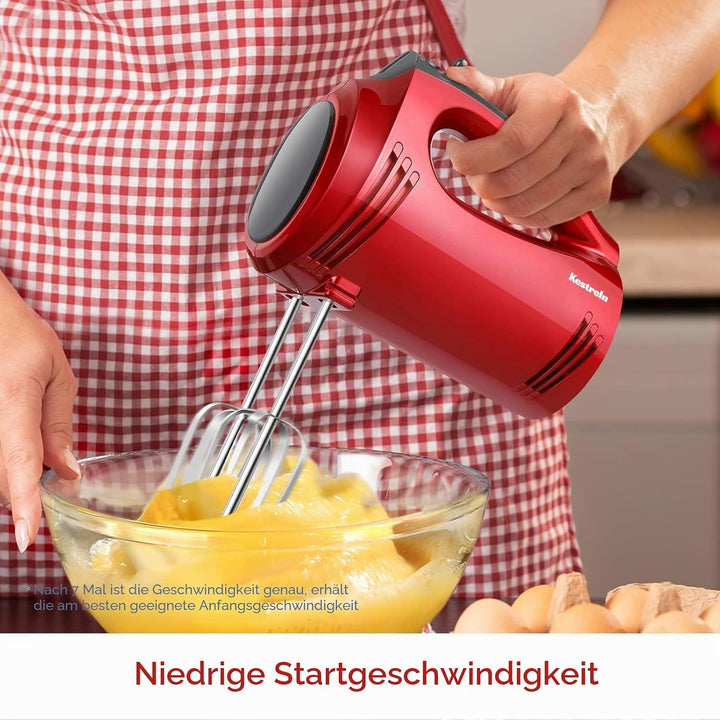 Handmixer Elektrisch Handgehalten mit flachem Boden, tragbarer Mixer für Küchenbacken von Kuchen, kr