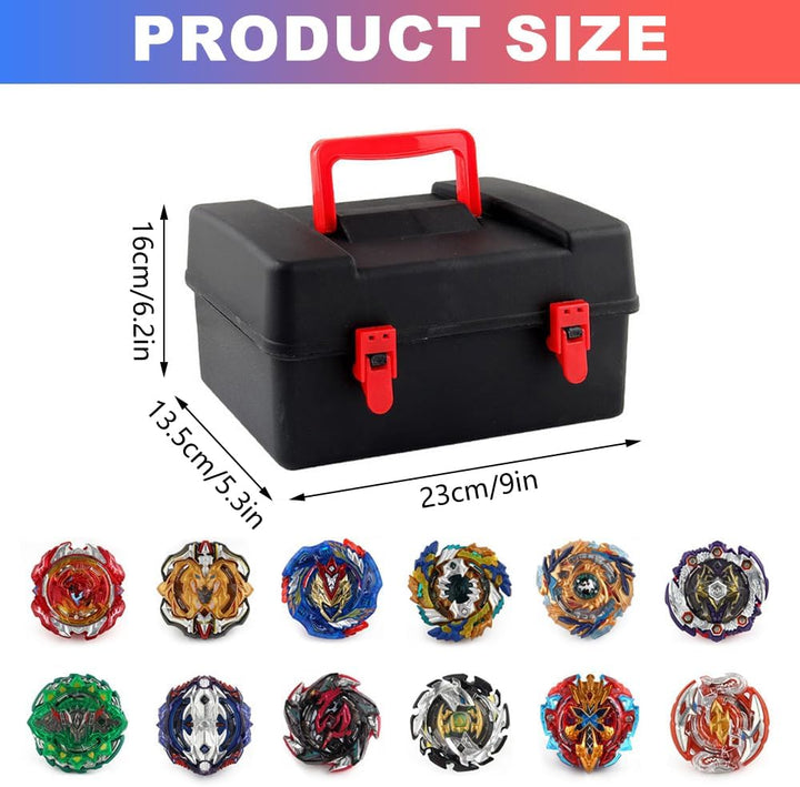 Bey Burst Turbo Blade Set, 12 WDKXCN Stück Bey Kampfkreisel mit Kasten Metal Fusion und Launcher Gri