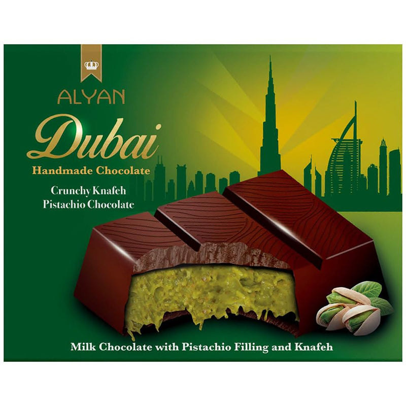 Alsino Alyan Dubai Schokolade 300g pro Tafel 100g - Frische & knackige Pistazien - Exklusive erlesen