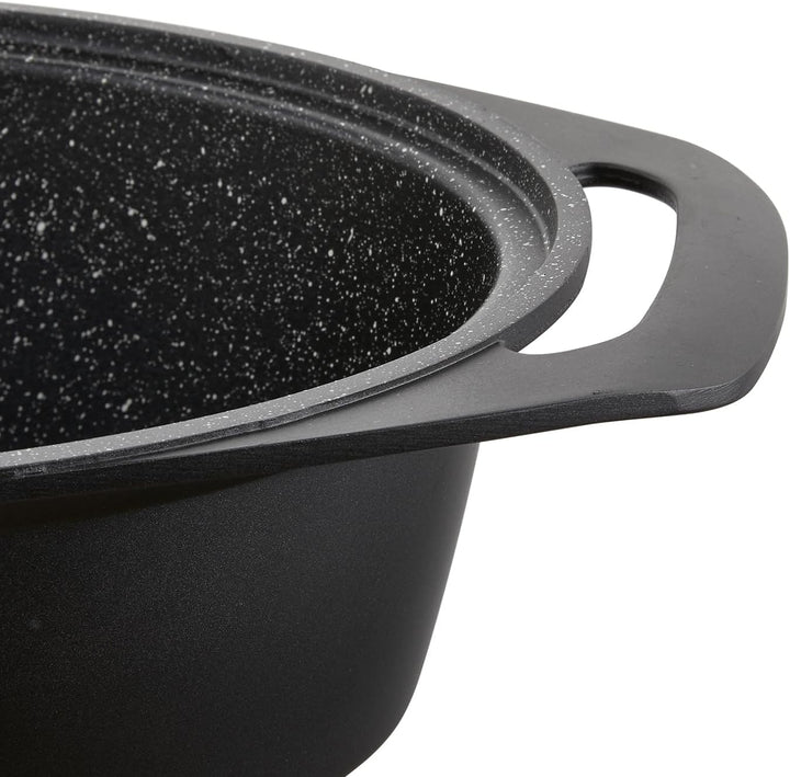 FLORINA Aluminium Bräter (3,8 l) | T x B x H: 33,5 x 25 x 9,8 cm | Ovaler Schmortopf CHEF | Brattopf