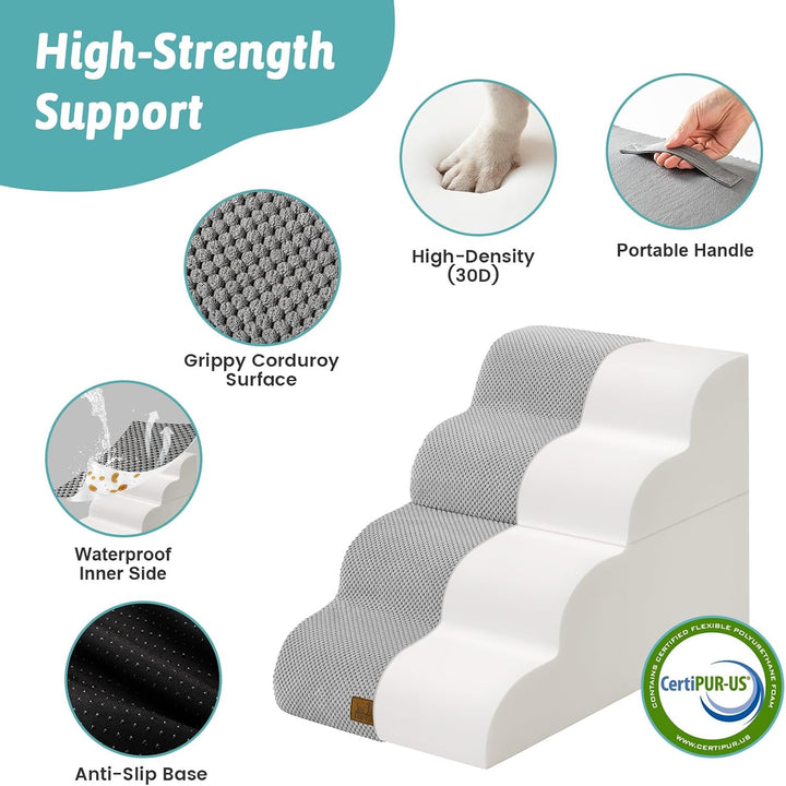 Breiter Hundetreppe für Kleine Hunde 50 cm, Hunderampe für Sofa, Hundetreppe Bett,Katzentreppe für A