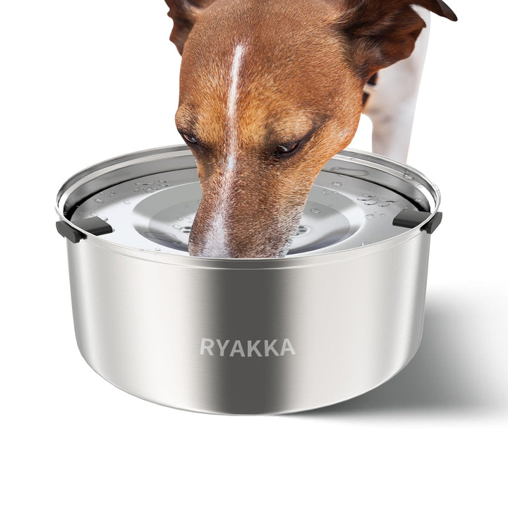 RYAKKA Wassernapf für Hunde ohne Sabbern, 3 l grosser Hundenapf aus Edelstahl, kein Auslaufen, ausla