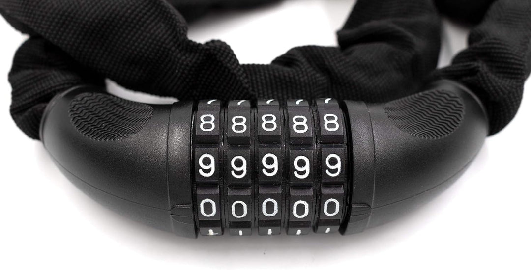 Edge Fahrradschloss, Trace Code Kettenschloss Zahlenschloss für Fahrrad und Motorrad, 6mm x 900mm, 7