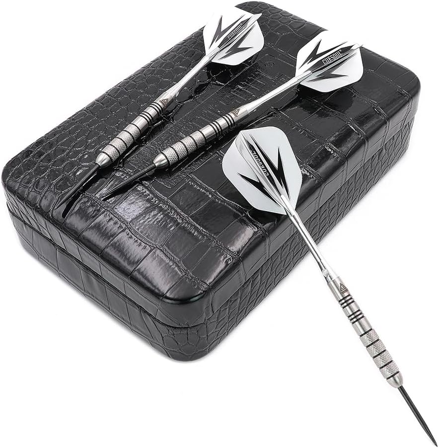 CUESOUL 30 Gramm Tungsten Steel Tip Darts Set 95% Tungsten 22 g mit Etui, 22 g mit Etui