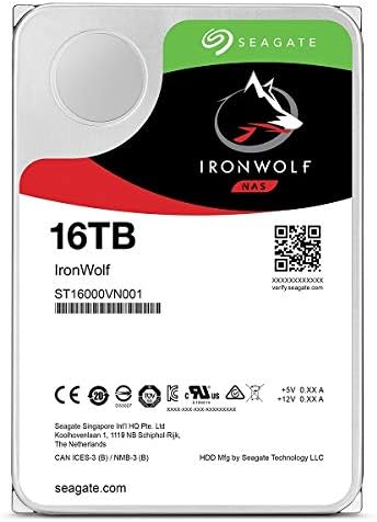 Seagate IronWolf, NAS interrne Festplatte 16TB HDD, 3.5 Zoll, 7200 U/Min, CMR, 256 MB Cache, SATA 6G