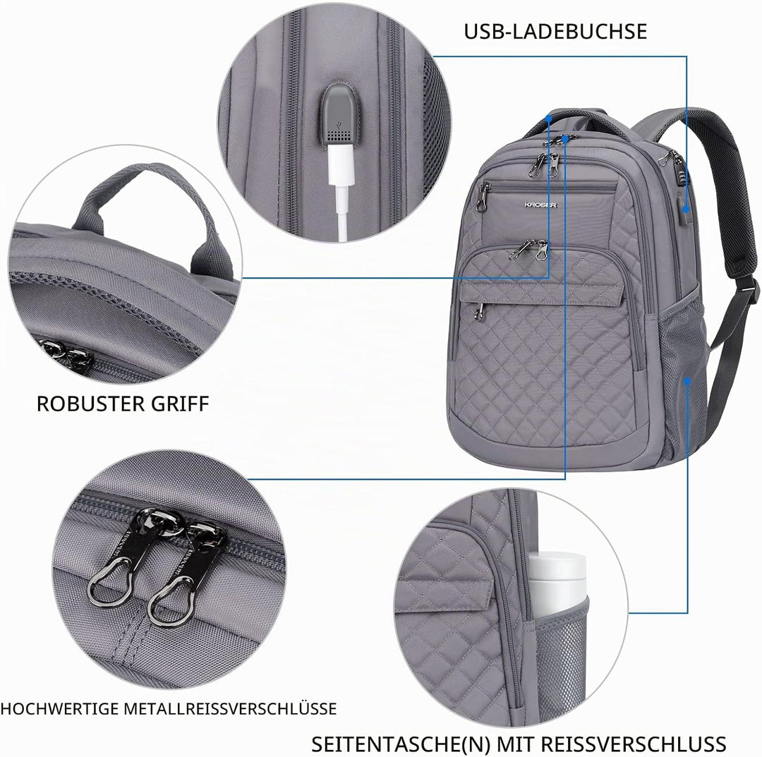 KROSER Laptop Rucksack 17-17,3&