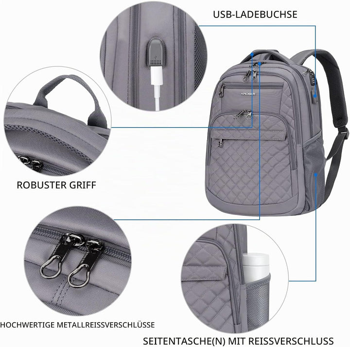 KROSER Laptop Rucksack 17-17,3&