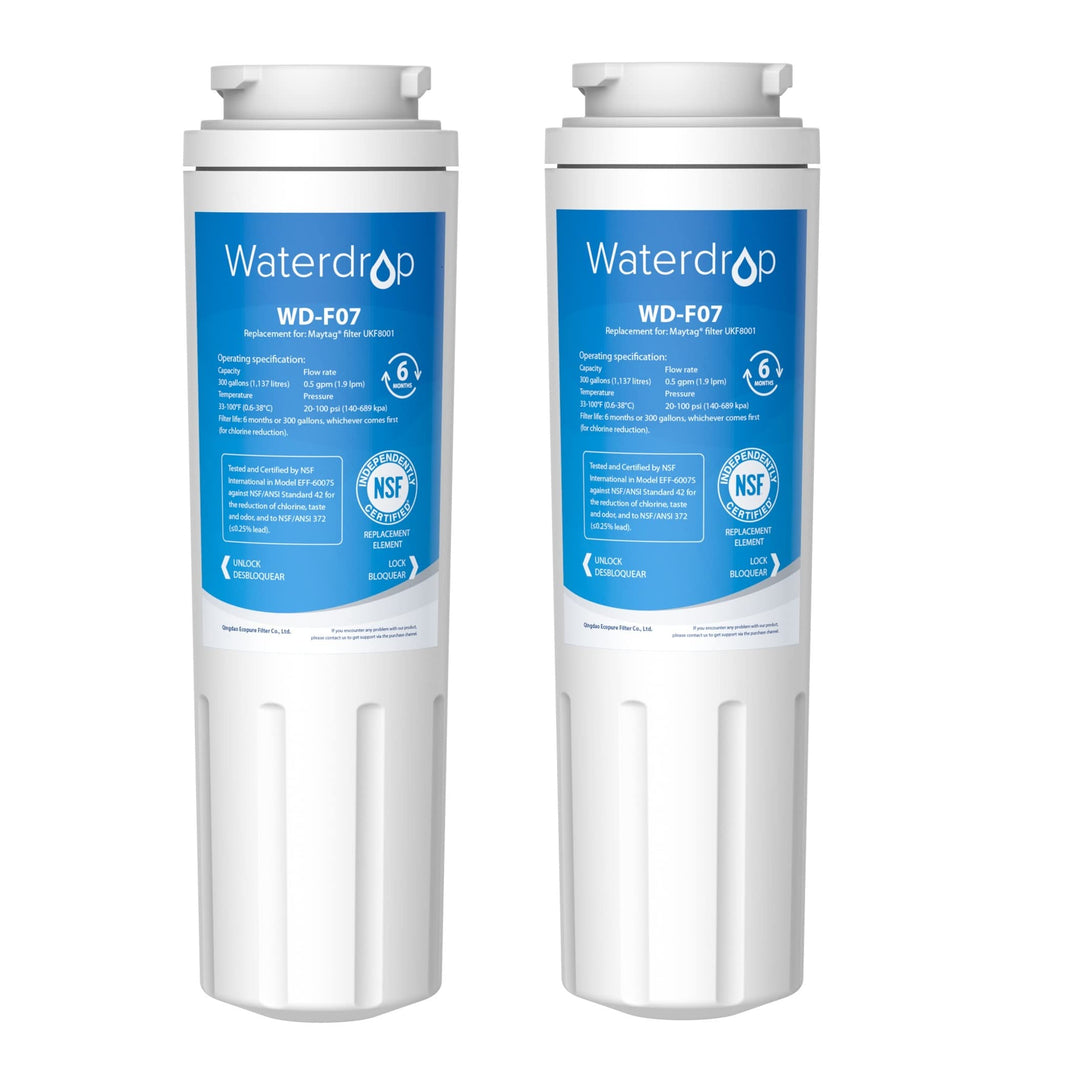 Waterdrop 2X UKF8001 Kühlschrank Wasserfilter, Kompatibel mit UKF8001, UKF8001AXX, UKF8001P, UKF9001