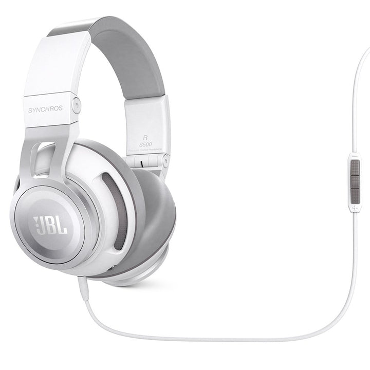 JBL Synchros S500 Over-Ear Kopfhörer mit Apple/Universal Fernbedienung und Mikrofon - Weiss, Weiss