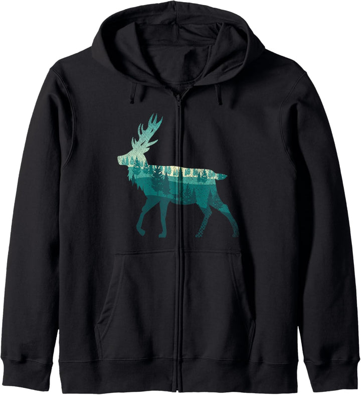 Outdoor Waldbewohner Natur Tier Wald Hirsch Kapuzenjacke