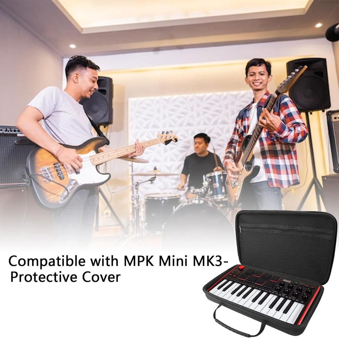 Musiin Hartschale für AKAI Professional MPK Mini MK3 MIDI Controller Cover Black, Black